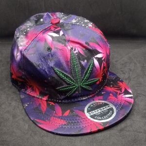 Colorful Snapback Cap with Leaf Design